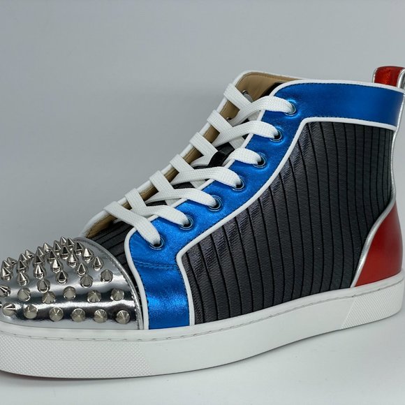 Men’s Christian Louboutin LOU SPIKES ORLATO FLAT Hi High Top Sneakers Shoes 41.5 - Picture 6 of 16